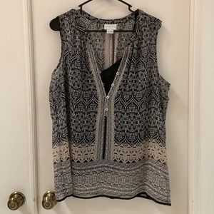 Liz Claiborne Blouse Tank Top w/ Camisole